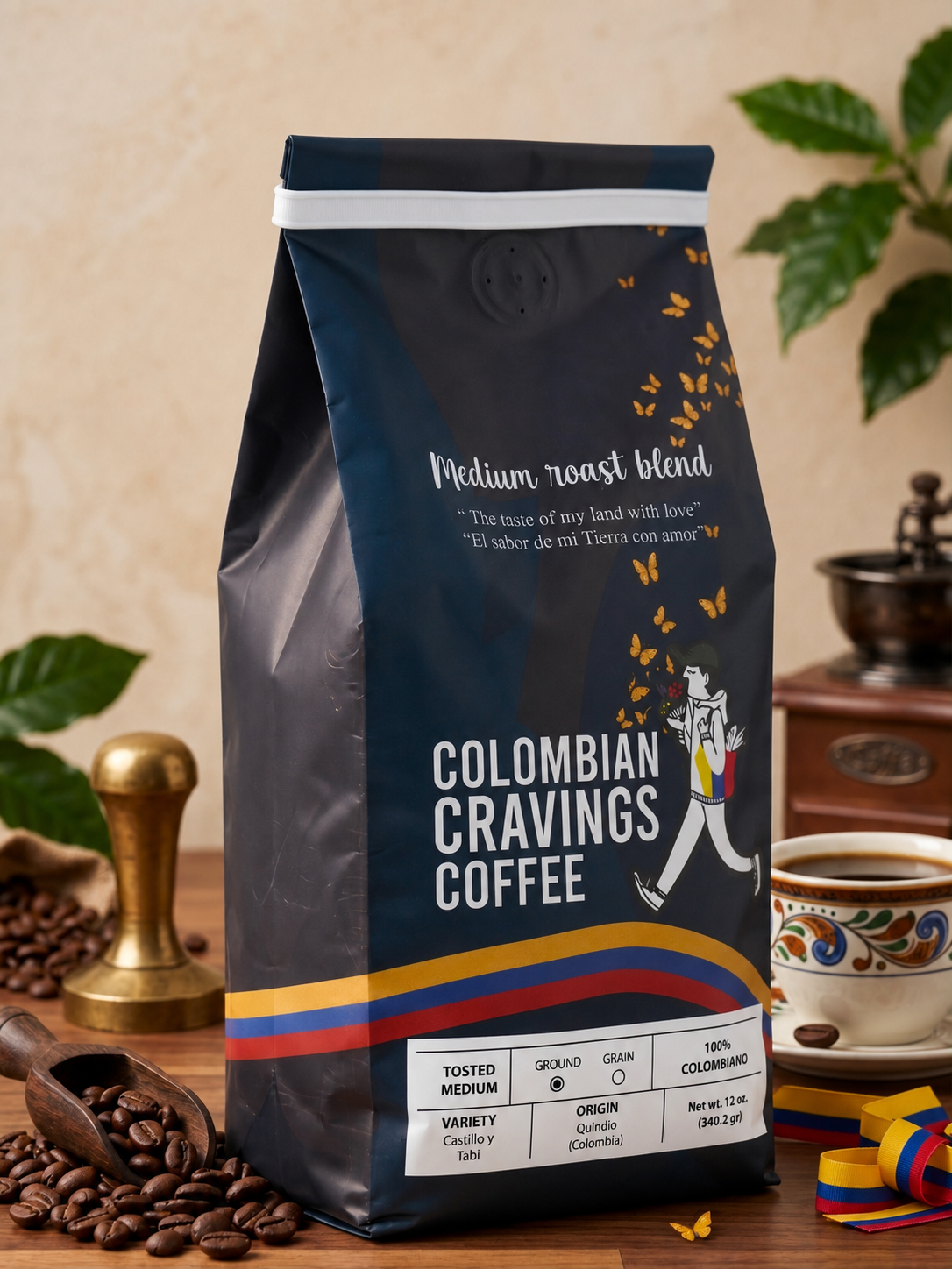 Colombian Medium Roast Coffee (Ground) – 12 oz